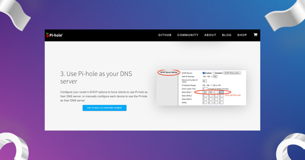 enable pi hole for network wide ad blocking