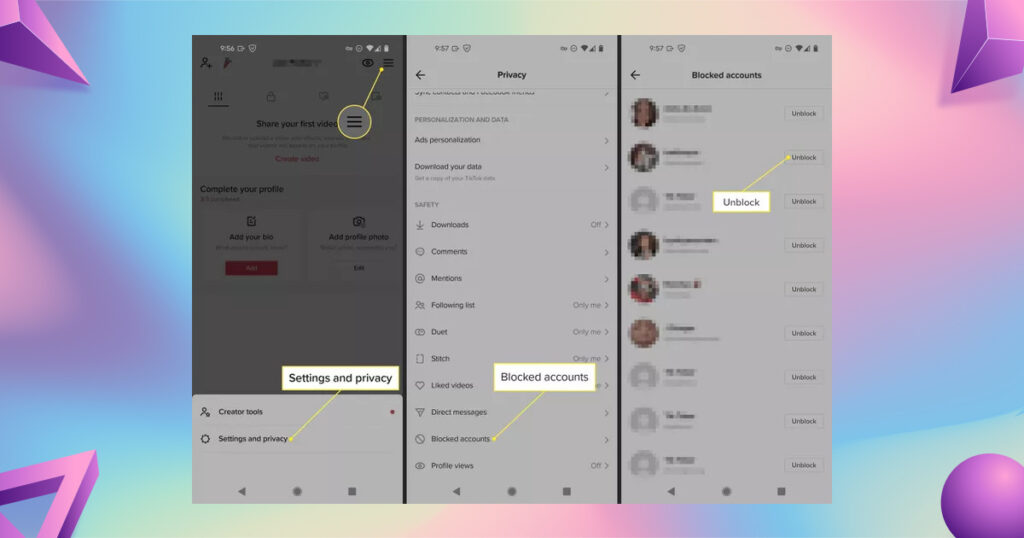 how to unblock someone on TikTok