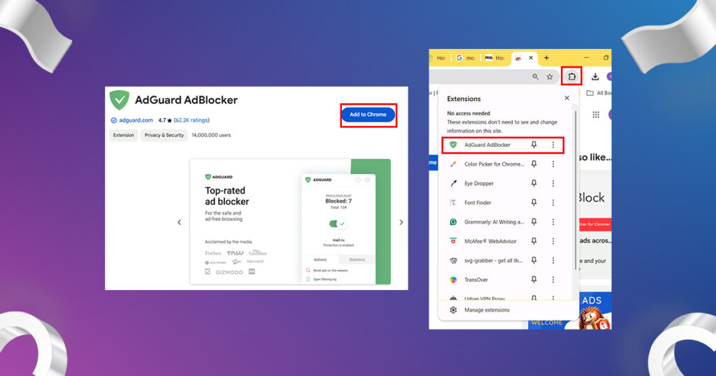 install an ad blocker extension