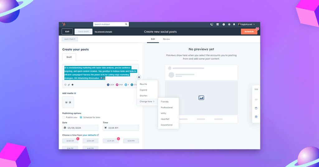 HubSpot (AI Social Media Post Generator)